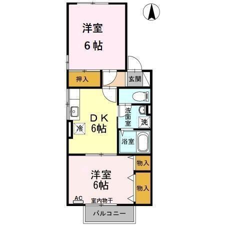 セジュール飯村北（202） 間取り図画像