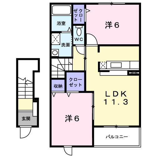 ヴィサージュ（202） 間取り図画像