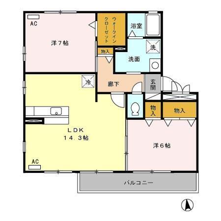 ヴェルジェ　Ａ（205） 間取り図画像