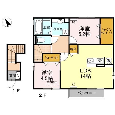 カーザ　セレーナ　Ｂ（201） 間取り図画像
