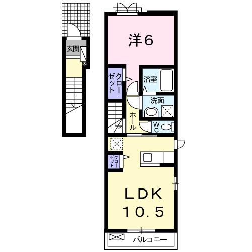 エステート矢作　Ａ（201） 間取り図画像