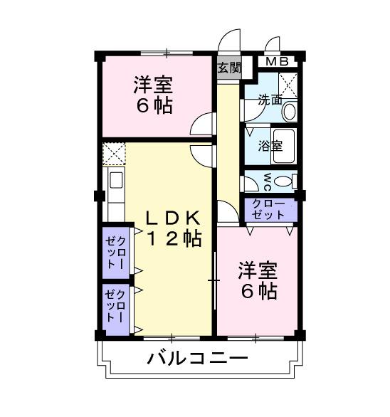 リブグリーン津久野（302） 間取り図画像