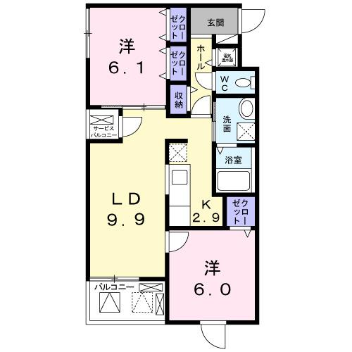 Ｖｅｌｌ　Ｓｈｉｎｅ　穂（205） 間取り図画像