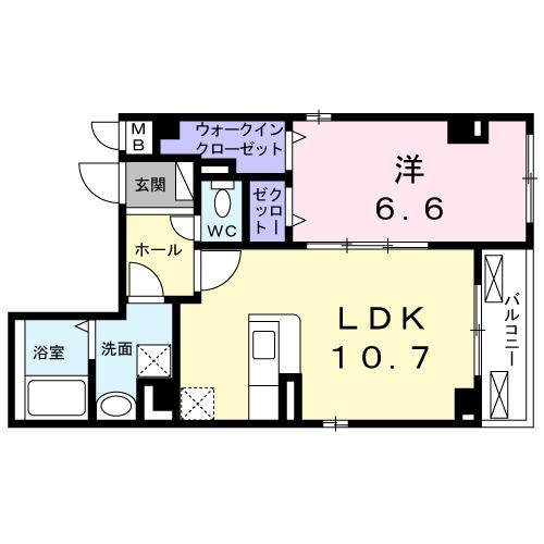 ハイダウェイ下古城（202） 間取り図画像