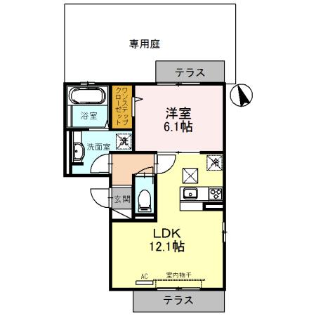 clochette立花（102） 間取り図画像