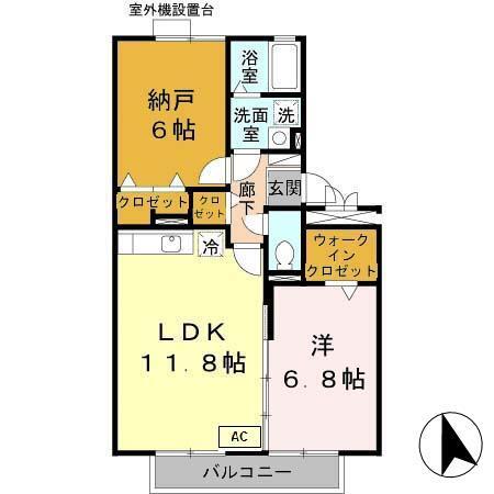 オークス玉瀬Ⅱ（302） 間取り図画像