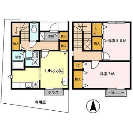 レモンハウス（102） 間取り図画像