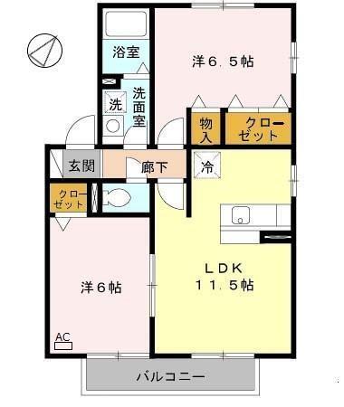 グランミール　Ｂ棟（B201） 間取り図画像