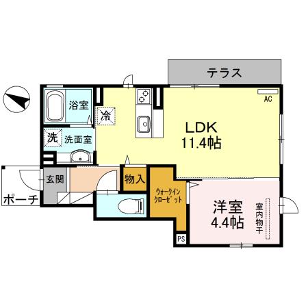 スタティオⅡ　Ｂ（101） 間取り図画像
