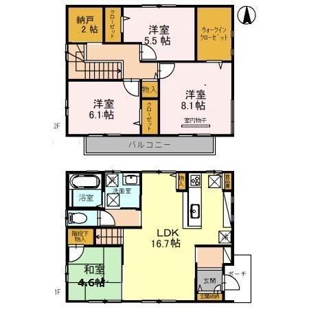 大阪狭山市東野西戸建（1） 間取り図画像