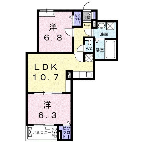 メゾン　アンソレイエ（205） 間取り図画像