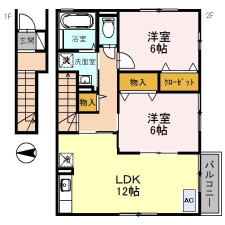 カルムコート津之江　C棟（202） 間取り図画像