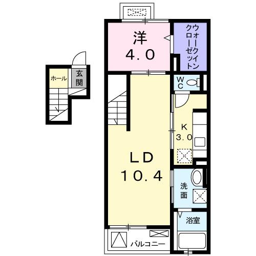 Ｌ’ｉＬＬ　登町（402） 間取り図画像
