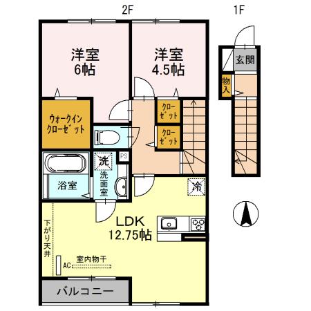 カモン ポントロワ（202） 間取り図画像