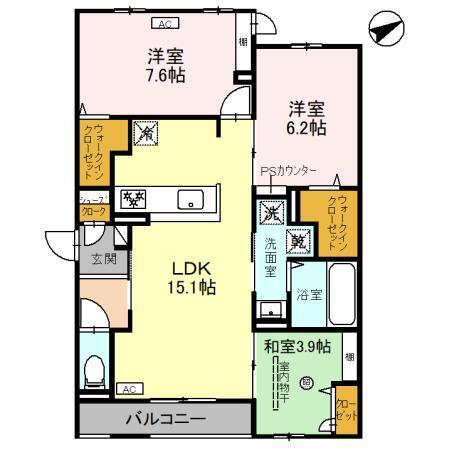 サンテリア水尾（202） 間取り図画像