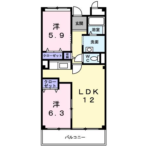 サニーグレイス（202） 間取り図画像