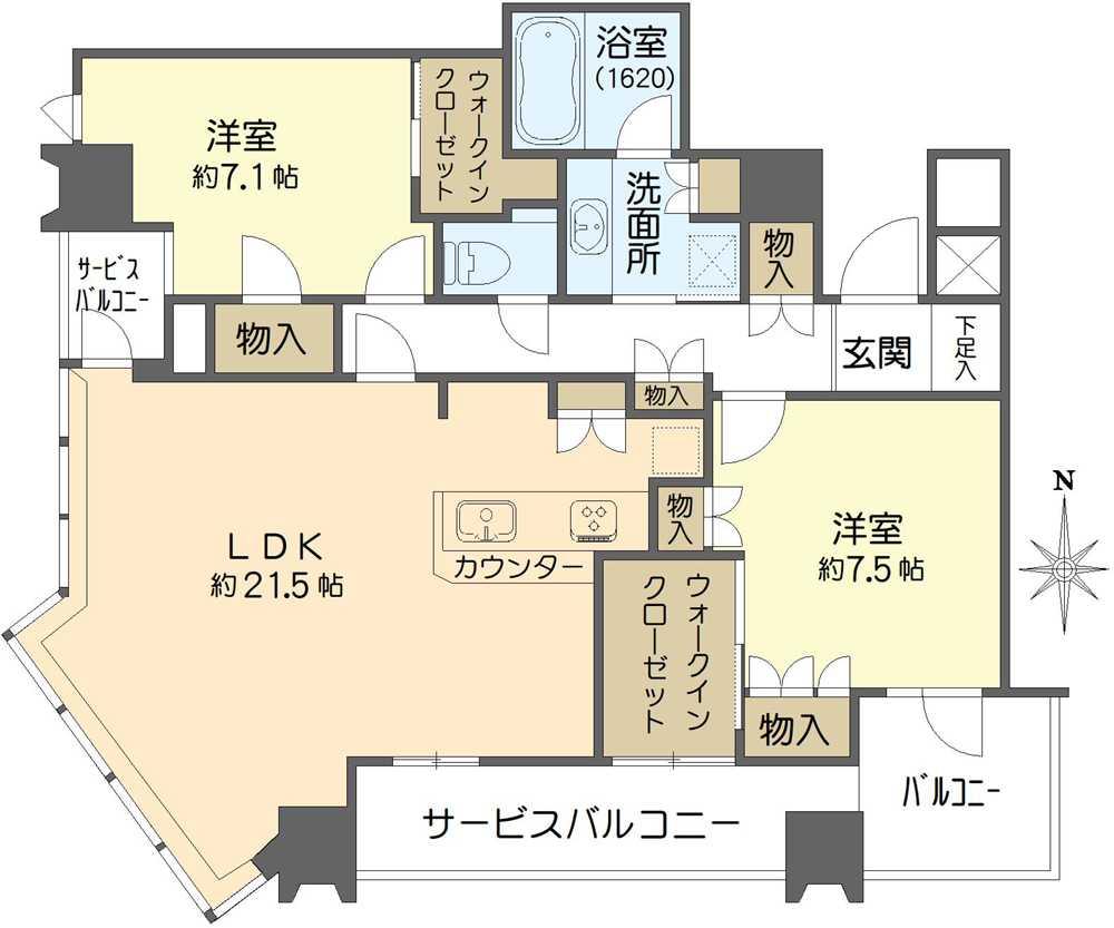 パークタワー北浜 間取り図画像