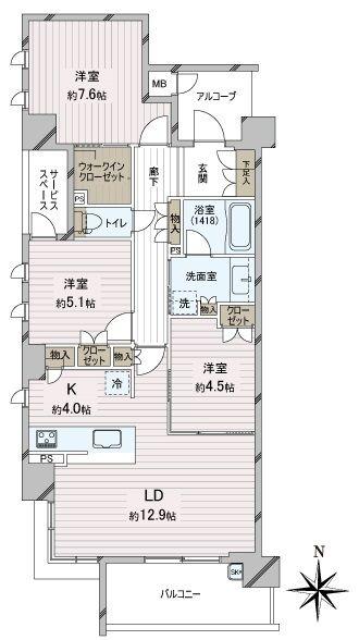 ジオ西宮北口瓦林町 間取り図画像