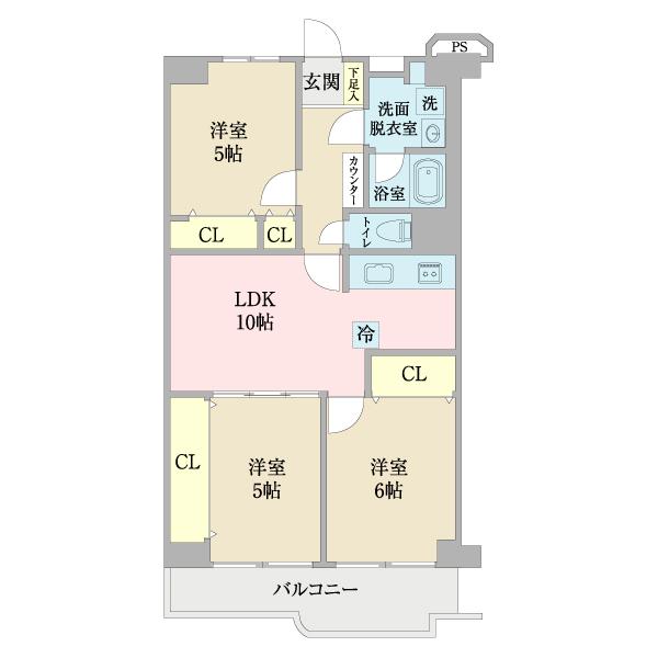 カネボウ加島グリーンマンション 間取り図画像