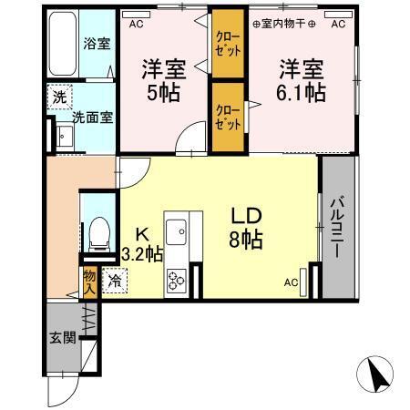 Ｄ−ｒｏｏｍ銀杏町（303） 間取り図画像