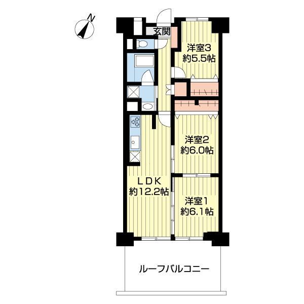 ライオンズマンション西公園第三（0204） 間取り図画像