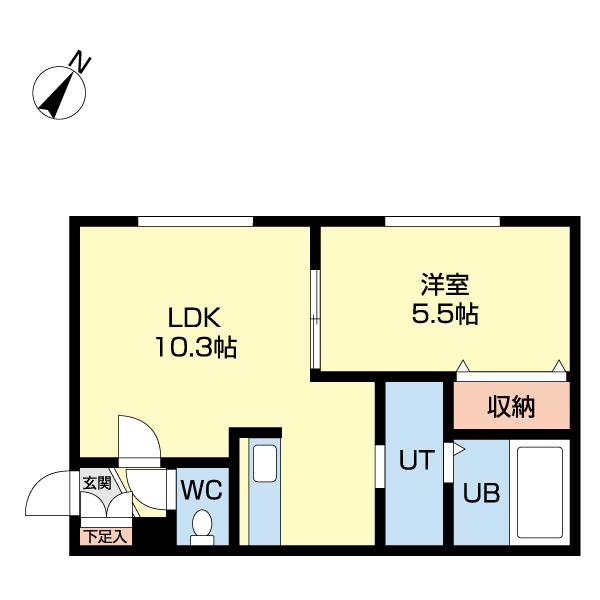 北広島市広葉町アパート 間取り図画像