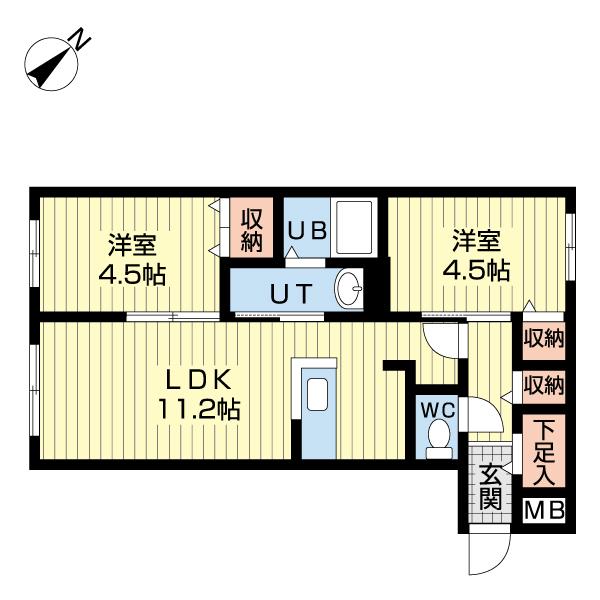 Lien KitahiroshimaⅠ（203） 間取り図画像