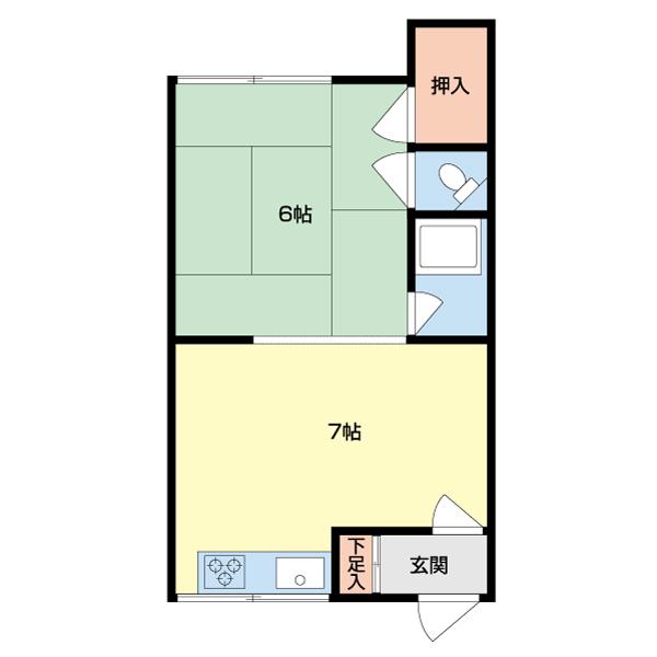 白井荘（12号室） 間取り図画像