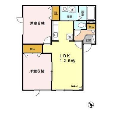 ポンムドゥテール前田（101） 間取り図画像