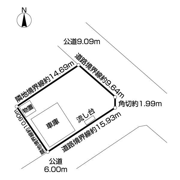 篠路町上篠路車庫付土地 区画図