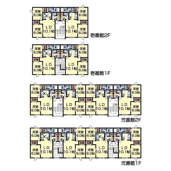 ビューフォート壱番館・弐番館 間取り図画像