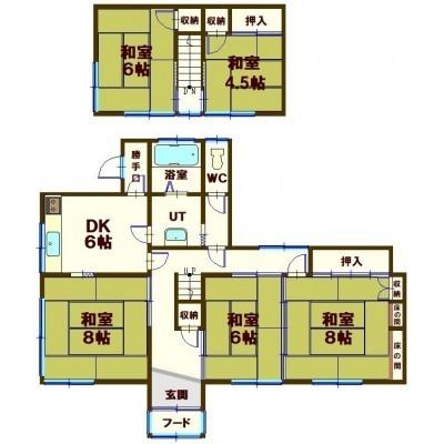 森町字石倉町　中古住宅 間取り図画像