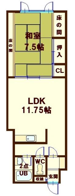 大沼レイクハウス(６階)２６４１号室（2641） 間取り図画像