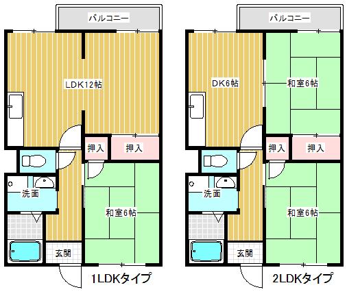 湖南市柑子袋東アパート 間取り図画像