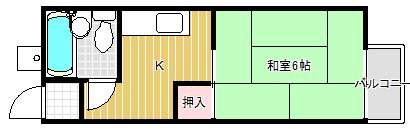 湖南市三雲アパート 間取り図画像