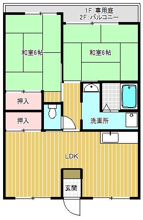甲賀市水口町東名坂アパート 間取り図画像