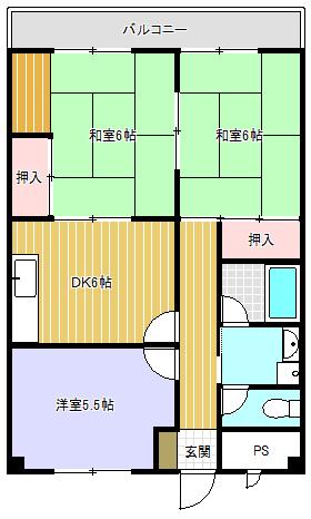 甲賀市水口町貴生川マンション 間取り図画像