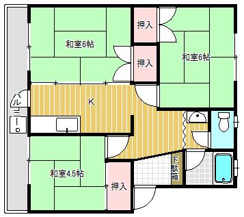甲賀市水口町名坂マンション 間取り図画像