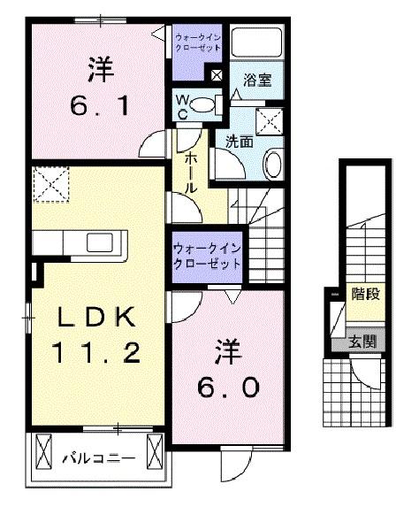 まほろばハイツⅡ（202） 間取り図画像