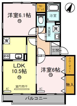 夢咲きの里　Ｆ（205） 間取り図画像