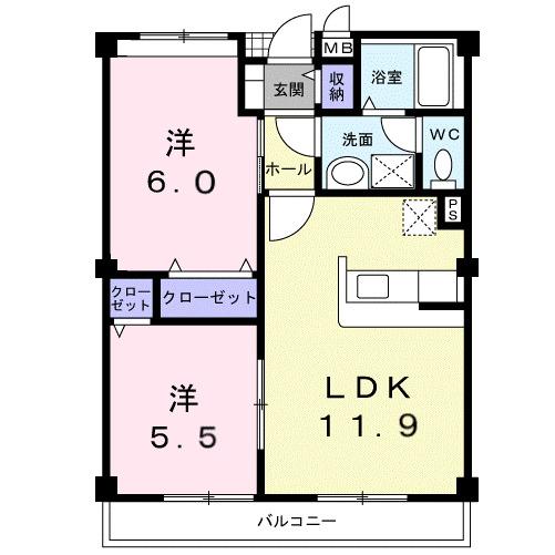 甲西サンライフＡ（203） 間取り図画像