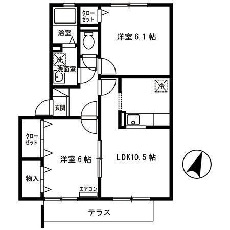 夢咲きの里　Ｆ（103） 間取り図画像
