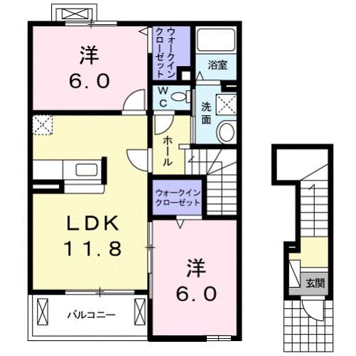 ルミエール　日野　Ⅰ（203） 間取り図画像