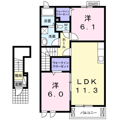 サザン　アルミュールＢ（202） 間取り図画像