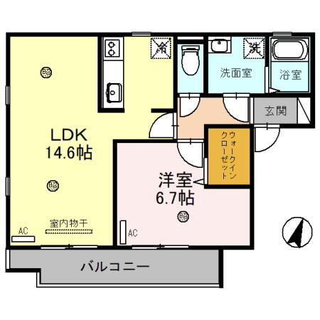 夢咲きの里　Ａ（201） 間取り図画像