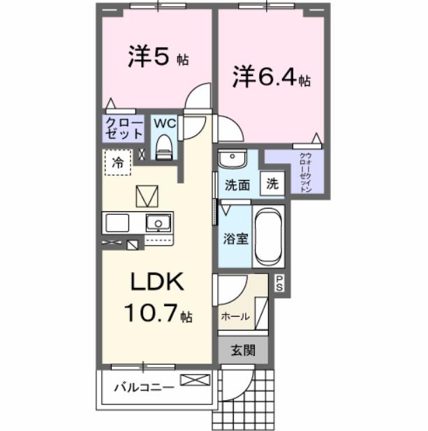 シンシア甲南Ⅱ（102） 間取り図画像