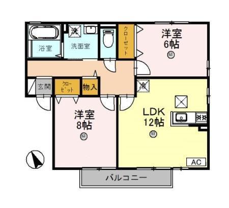 リビングタウン水口　C棟（202） 間取り図画像