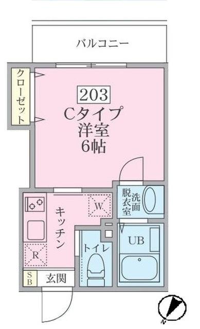Greige Luna　金沢八景（203） 間取り図画像