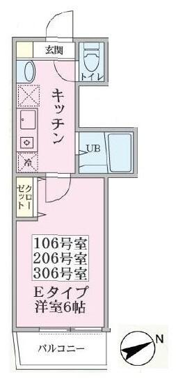 グリーンリーフ鴨居（106） 間取り図画像