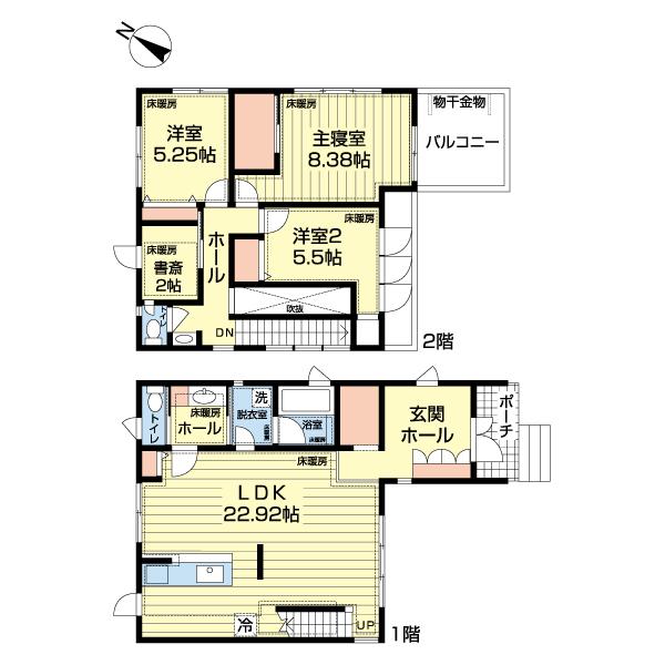 大豆戸町戸建（1） 間取り図画像